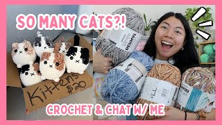 Crocheting As Many CATS As I Can 🐈 Crochet amp Chat with Me Crochet Vlog  Cat Challenge  PT 1 🧶 [upl. by Meyers]