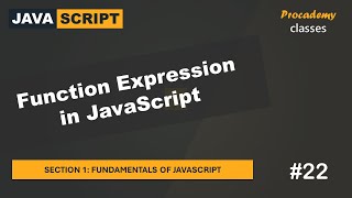 22 Function Expression in JavaScript  Fundamentals of JavaScript  A Complete JavaScript Course [upl. by Bevin]