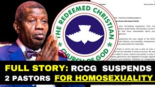 FULL STORY RCCG Suspends 2 Pastors For Homosexual Allegations [upl. by Howenstein969]