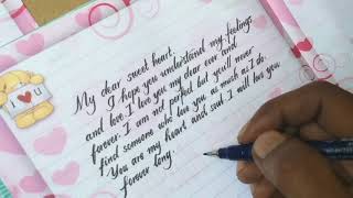 How to write love letter very impressive  how to write neat and clean [upl. by Klemm]