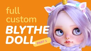 Full Custom Blythe Doll  Part I  Carving amp Faceup [upl. by Duyne]