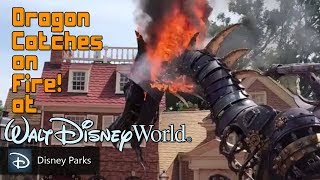 Dragon Catches on Fire at Walt Disney World Disney Fire [upl. by Tila]