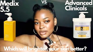 Brighten Up Medix 55 Vitamin C body Lotion VS Advanced Clinicals Vitamin C Cream [upl. by Hillyer]