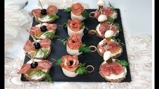 BASTANO 5 MINUTI E SONO PRONTI  ANTIPASTI DELLE FESTE TARTINE NATALIZIE [upl. by Eidarb917]