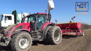 Valtra T194 žirnių sėja Vaderstad Rapid400 sėjamoji [upl. by Notrem]