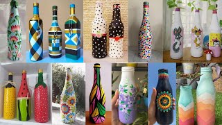 Creative bottle Arts  Beautiful Bottle Arts Bottle painting ideas  Bottle craft ideas [upl. by Zenas857]