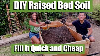 How to Make DIY Inexpensive Raised Bed Soil amp How to Fill it Quick amp Cheap  Raised Bed Garden 6 [upl. by Bishop]