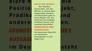 Was ist der Satzbau Satzbau im Deutschen für A1 So baust du einfache Sätze 📝 viralshort [upl. by Atnima372]