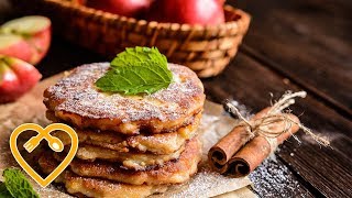 ApfelZimt Pancakes  Pfannkuchen Rezept zum Abnehmen  Mein gesunder Ernährungsplan [upl. by Enohpets36]