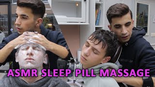 ASMR Sleep Pill Massage  Young Barber Veysel [upl. by Naujik]