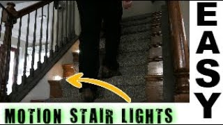 EASY INSTALLMotion Activated Stair Lights  NO WIRING  Bright Stair Lights  Hallway INDOORor OUT [upl. by Iramat]