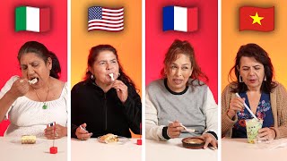 Mexican moms Try Each Countrys Dessert Which Countrys Dessert is BEST [upl. by Leboff]