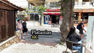 What to see in Platanias in Chania  4K Walking Tour  City Driver Tours [upl. by Lolita904]