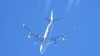 Kalitta air 747  High altitude over the UK  Nikon P900 Plane spotting [upl. by Bernice]