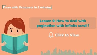 How to deal with pagination with infinite scroll Parse with Octoparse in 3 minutes [upl. by Adnirod]