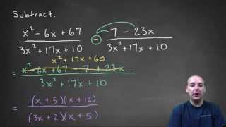 How to Subtract Rational Expressions  Example 1 [upl. by Sillyrama]