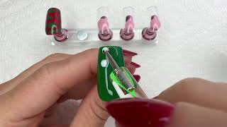 Christmas Blooming Gel Nail Art 🎄 [upl. by Chapin]