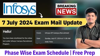 🔥Infosys Breaking News  Infosys SP Exam Mail  Next Test Date 7 July 2024  Phase Wise Exam [upl. by Mann]