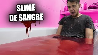 HACEMOS EL SLIME DE SANGRE MÁS GRANDE DEL MUNDO CON LYNA  DUCHA DE SLIME [upl. by Nur865]