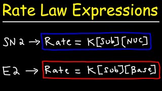 Rate Law Expressions  SN2 SN2 E1 E2 Reactions [upl. by Enelad]