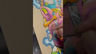 Creepy Cat Sketching process art streetart [upl. by Bronk]