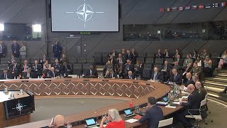 Roundtable views of NATO Defense Ministers meeting [upl. by Syah]