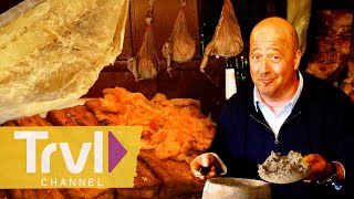 Andrew’s STINKIEST Feasts  Bizarre Foods with Andrew Zimmern  Travel Channel [upl. by Hjerpe]