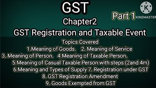 5th sem bcom GSt Ch2 GST Registration and Taxable Event theory explained in kannada PART1 [upl. by Seaman490]