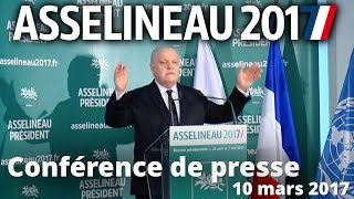 Conférence de presse du 10 mars 2017  Déclaration de candidature de François Asselineau [upl. by Dabney213]