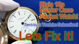 Elgin 18s 7j Full Bridge HC Pocket Watch Restoration Youtube Subscriber Sent for Service [upl. by Enimajneb997]