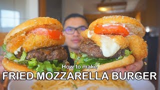 How to make a FRIED MOZZARELLA BURGER [upl. by Annairam394]