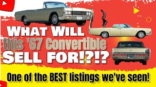 1967 Lincoln Continental Convertible  ACTIVE Listing Review [upl. by Enilamme343]