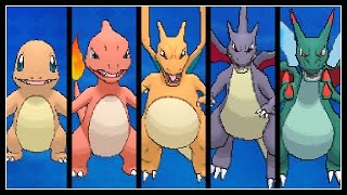 FULL CHARMANDER EVOLUTION TEAM Shiny Charmander Charmeleon Charizard Mega Charizard X and Y [upl. by Buyers]