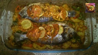 Dorada al horno con verduras súper rica y delicosa  comida de Marruecos con hakima [upl. by Adiela]