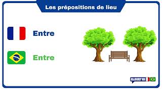 Francês lição 10  Preposições de lugar da língua francesa  Prépositions de lieu [upl. by Gib872]