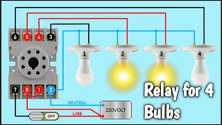 8 PIN Relay for 4 Bulbs Connection [upl. by Slinkman]