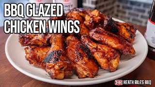 Grilled BBQ Chicken Wings on the Weber Kettle  Heath Riles BBQ [upl. by Funch]