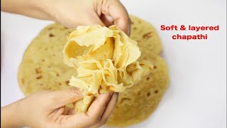 How to make Perfect Soft amp layered chapathiSoft chapati full of layersಮೃದುವಾದ ಚಪಾತಿ [upl. by Tai]