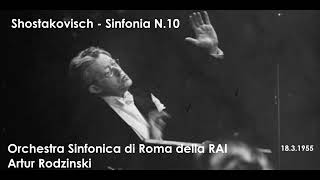 Shostakovich  Symphony No10 RAI Roma  Rodzinski [upl. by Frendel]