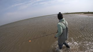 S2 Ep114 Wade Fishing West Bay Galveston TX [upl. by Avir]