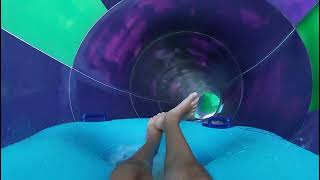 Purple Omaka Rocka water slide at Aquatica Orlando [upl. by Ynalem]