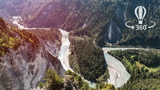 Teilhaben an grossartigen Aussichten Rheinschlucht 360 Grad Flug [upl. by Zinn405]