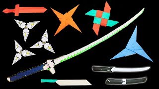 08 Easy Origami Ninja StarSwordKnife  How to make [upl. by Aylat]