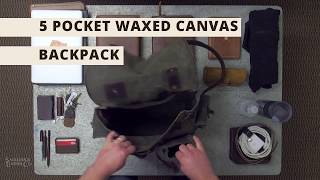 Five Pocket Waxed Canvas Backpack  What it Fits  Saddleback Leather Co [upl. by Octavie527]