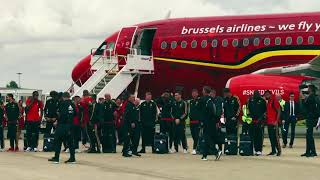 Belgian Red Devils leaving for Russia Brussels Airport [upl. by Chill]