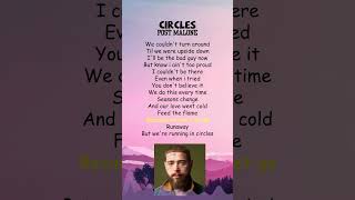 Post Malone  Circles Lyrics shorts [upl. by Yetnruoc]