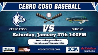 Coso Baseball vs Ohlone College 12724 [upl. by Annil200]