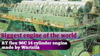 Worlds largest engine RT flex 96C the engine made by wartsila company [upl. by Airetnahs]