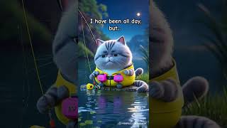 Sad Miauw cat pets kucing fishing cartoon kids 3D ai viralvideo trebding [upl. by Clio]