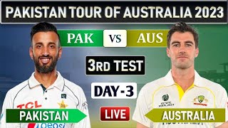 PAKISTAN vs AUSTRALIA 3rd Test MATCH DAY 2 2nd SESSION LIVE COMMENTARY  PAK vs AUS LIVE [upl. by Enyamert]